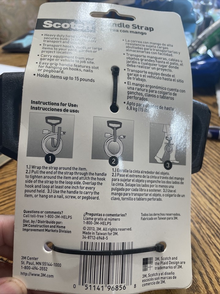 3M SCOTCH HANDLE STRAP CARRY LIFT SECURE STORE CABLE HOSE ROPE CORDS ...