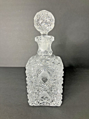 Vintage Crystal Cut Decanter with Stopper by Peedee W. Germany Barware