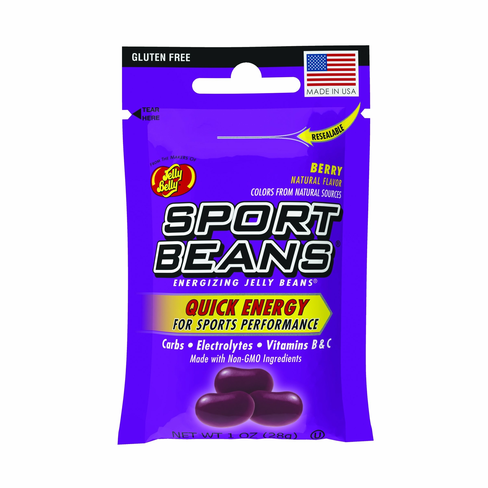 Jelly Belly Sport Beans, Energizing Jelly Beans, Berry Flavor, 24 Pack