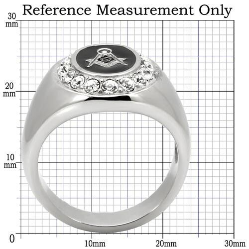 CLEARANCE------Men's Stainless Steel MASONIC RING CZ Ring Size 9 - Picture 3 of 6