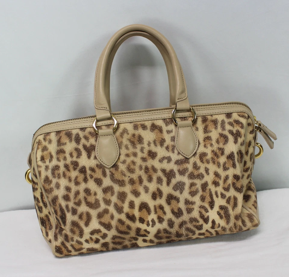 Bolso de mano para mujer Terrida estampado animal cuero genuino Italia Foto 2 de 4
