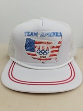 Vintage 1988 Olympics Team USA Trucker Hat Snapback Cap