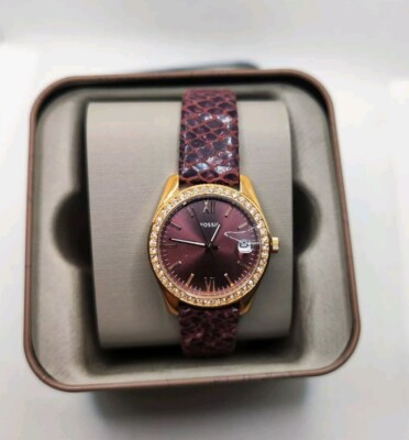 Fossil Scarlette Mini Three Hand Leather Watch ES4637 NWT