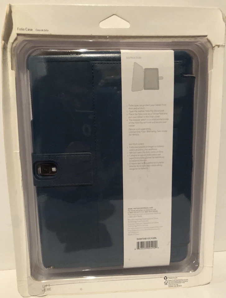 Verizon Folio Case for Samsung Galaxy Note 10.1 2014 Edition Blue w/ Kickstand - Image 2 of 2