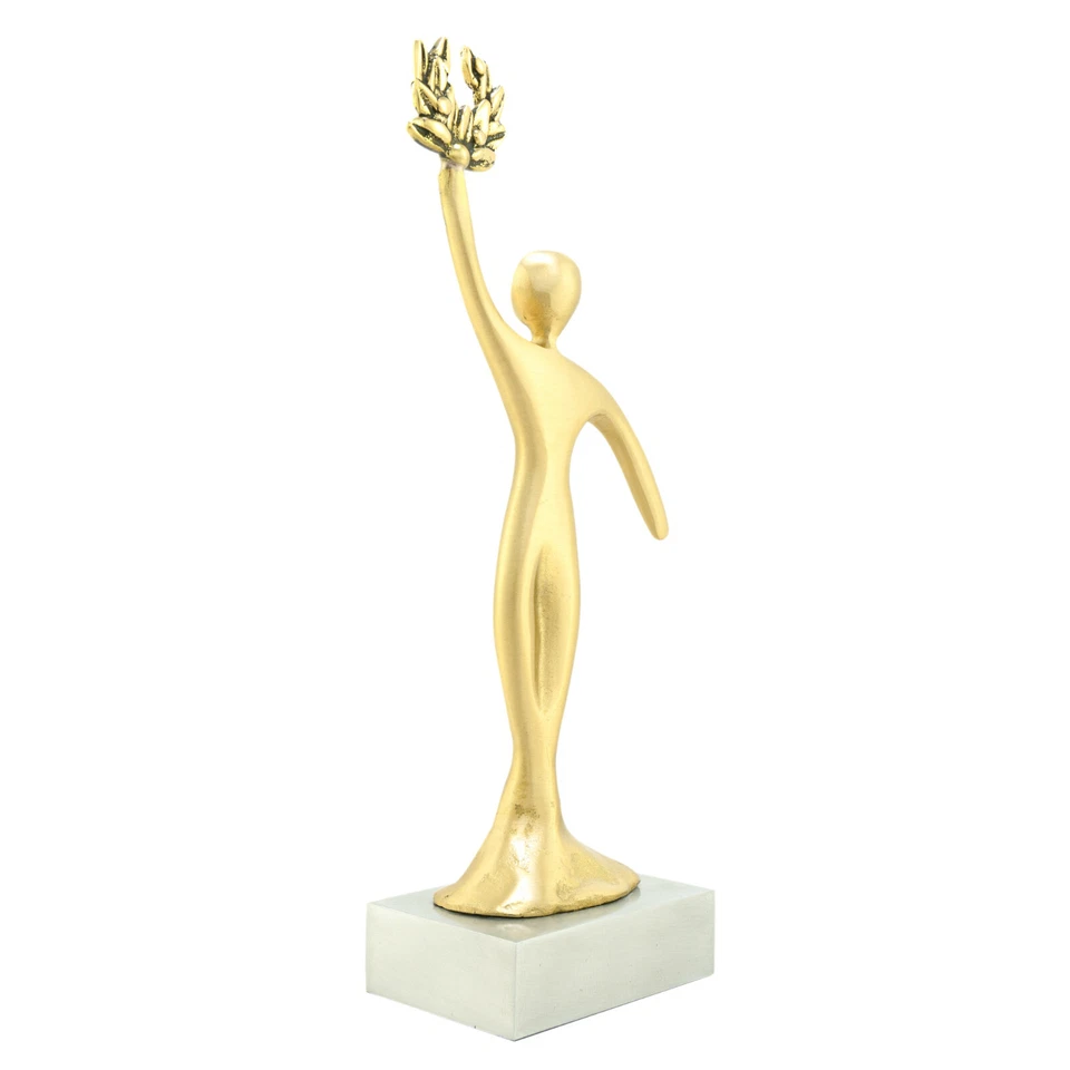 Escultura de mesa "Campeón", hecha a mano de latón macizo sobre base de aluminio, 20 cm Foto 3 de 3