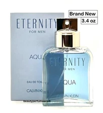 ETERNITY AQUA CK Calvin Klein for Men 3.4 oz EDT Spray Perfume New In Box