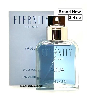 ETERNITY AQUA CK Calvin Klein for Men 3.4 oz EDT Spray Perfume New
