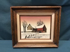 Hargrove Barn In Winter Oil Painting on Canvas Framed