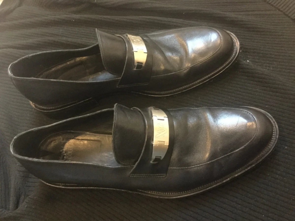 Vintage VERSACE Black Loafers Size 48 (EUR) 14 USA Jeans | eBay