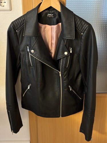 Only Damen Kunstlederjacke Gemma Übergangs Faux Leather - Gr. 38 / M - Bild 5 von 9