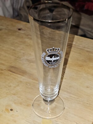 Warsteiner Enie Konigin Under Den Biren 0.2l Footed Pilsner Beer Glass 8'' Gold