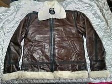 Giubbotto Uomo RAF Aviator Bomber B3 Flying Pelle di Pecora Pelliccia di Shearling Vera Pelle