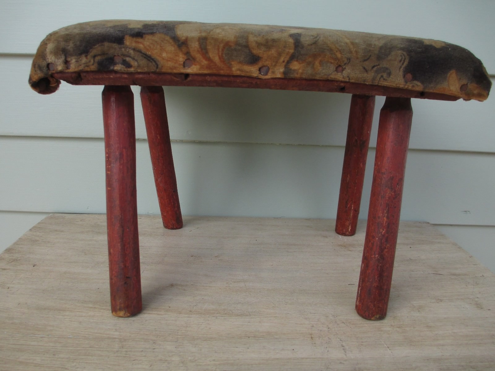 CRICKET antique OX BLOOD old dry RED paint FOLK ART primitive FOOT ...