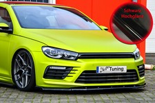 Bi V2 Frontspoiler mit Wing aus ABS für VW Scirocco R Facelift ABE Schwarz Glanz