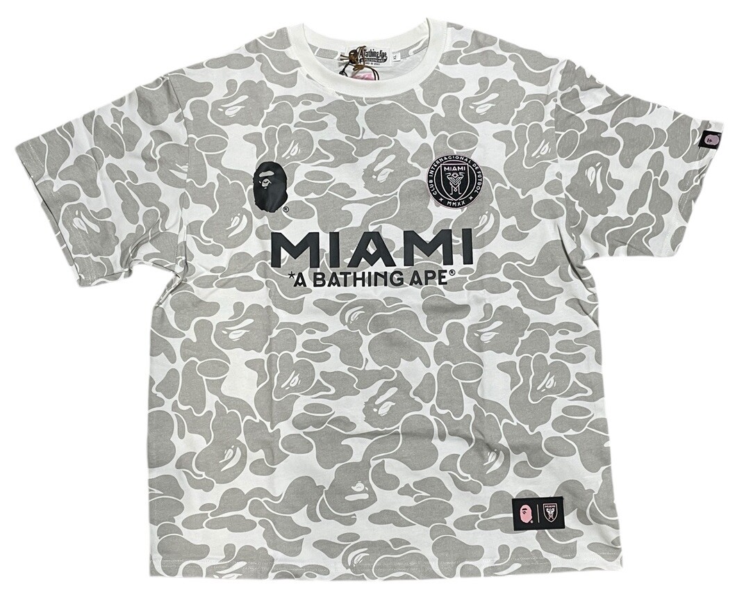 BAPE X INTER MIAMI CF Camo Tee XL White A BATHING APE Soccer