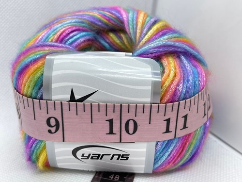 Picasso Pastel Rainbow #77868 Ice 50g 125y Fuzzy Shiny Garn Rosa Blau Lila + - Bild 6 von 7