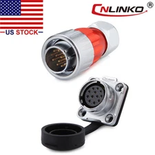 CNLINKO 12 Pin Power Signal Connector Male Plug & Female Socket Waterproof Metal
