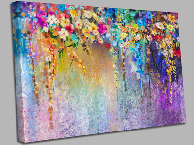 Hängende Blumen Modern Abstrakt Leinwand Wandbild Bild Druck