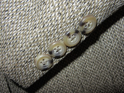 38R RBM Collection 100% Silk Khaki Herringbone Blazer + Tie - Picture 5 of 12