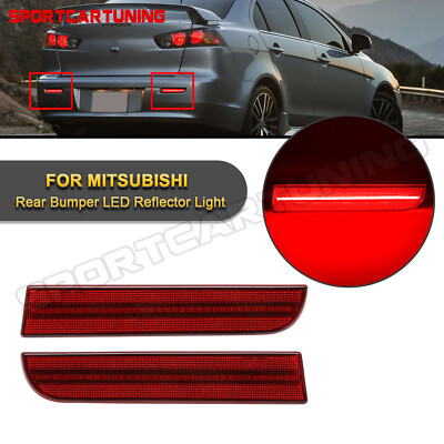 For Mitsubishi Lancer Evo Rear Bumper Reflector Red Brake LED w/Turn Signal Kit