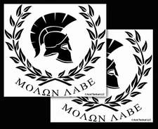 Acid Tactical 8" ΜΟΛΩΝ ΛΑΒΕ MOLON LABE Vinyl Car Truck Window Sticker 2PK BLACK
