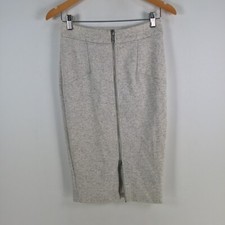 Sheike womens skirt size 8 pencil beige knee length zip 078406