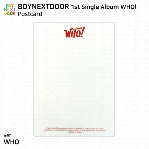 BOYNEXTDOOR 1st Single Album WHO Crunch Ver Who Ver Official Photocard Postcard - Picture 23 of 96