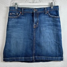 David Kahn Jeanswear Blue Jean Denim Size 29 Above Knee Slit Skirt Made in USA