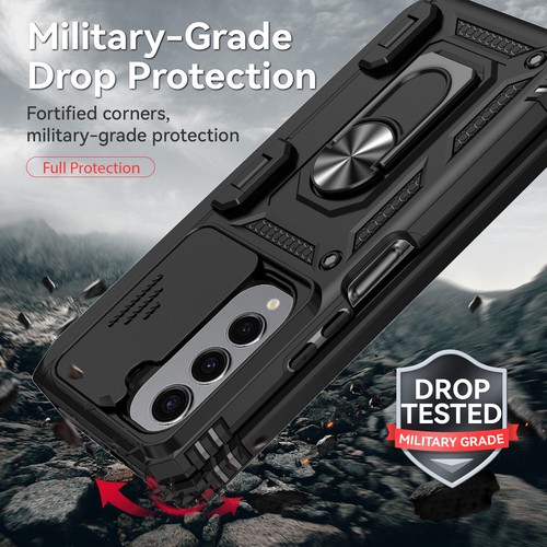 Rugged Case for Samsung Galaxy Z Fold6/5 Heavy Duty Ring Holder Slide Lens Cover - Picture 8 of 19