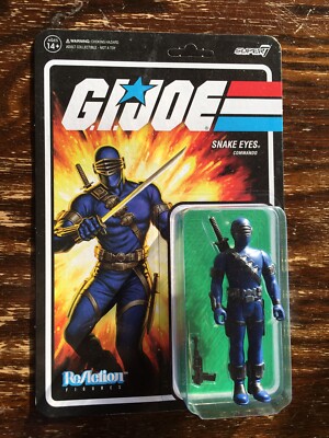 SUPER 7 GI JOE SNAKE EYES COMMANDO RETRO 3.75 UNPUNCHED REACTION FIGURES