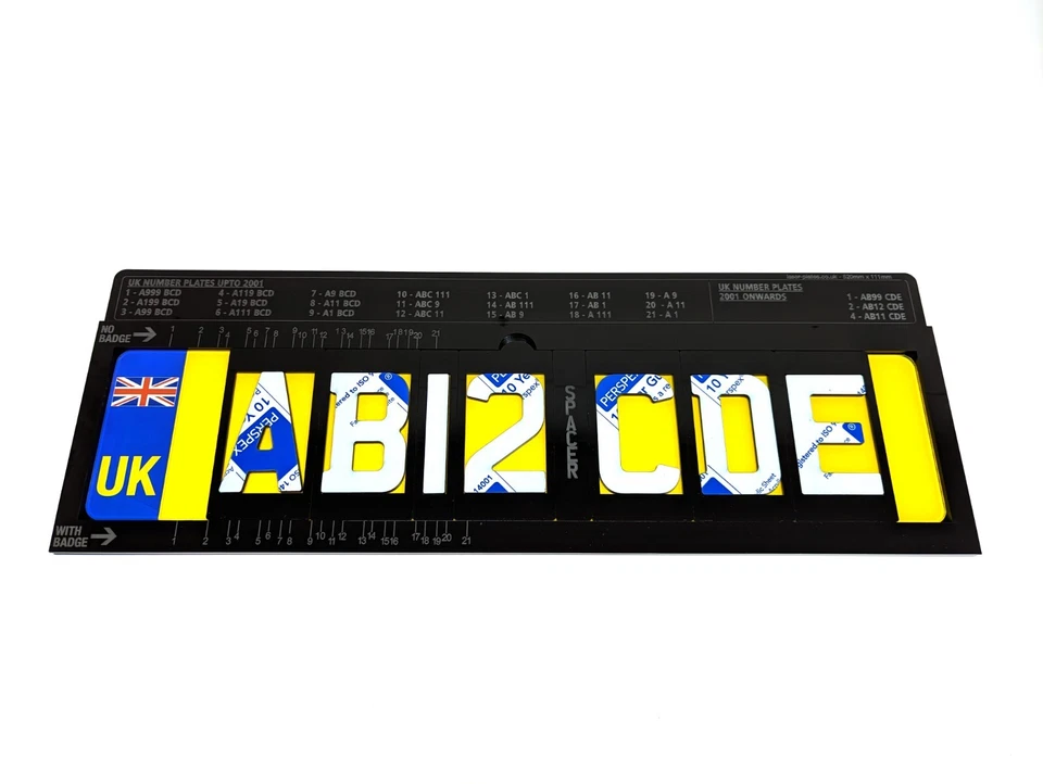 4D 3D номер Reg пластина Jig интервал набор для 520 x 111 мм стандартные пластины Великобритании - Изображение 2 из 4