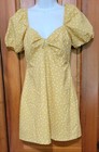 Abercrombie & Fitch Pale Gold/Mustard Polka Dot Mini A-Line Dress Small P - NWT