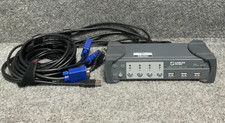C2G 35555 4-Port USB KVM Switch Gray Cable Kit Used