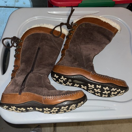 The North Face Janey Waterproof Suede Leather Tall Primaloft Snow Boots 7.5 200g - Picture 1 of 18