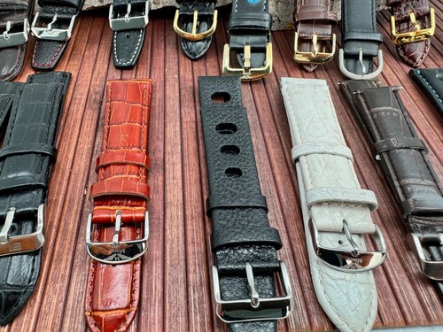 Set of 20 leather straps for wristwatch - high quality -  buckles - 20 - 26mm - Picture 6 of 14