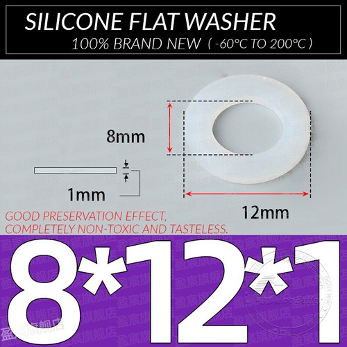 1MM - 5MM THICK WHITE SILICONE HIGH TEMP FLAT RING RUBBER WASHER SEAL GASKETS - Picture 99 of 255