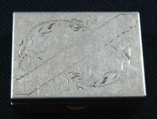 DESIGNER STERLING Engraved MANUFACTURED Vintage Small PILL BOX