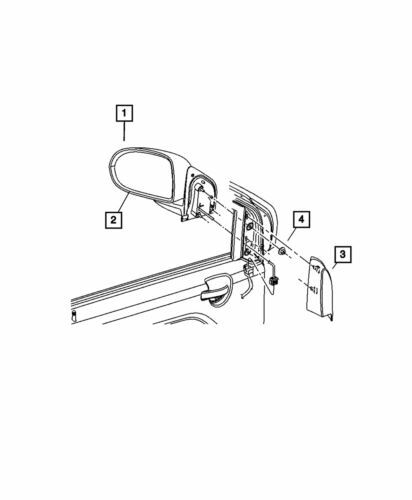 Cristal de reemplazo del espejo derecho para Jeep Patriot 2007-2018 (N/P 68003714AA)
