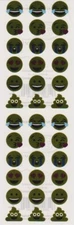 Mrs. Grossman's Stickers - Goldmojis - Gold Emoji - Smile, Kiss, Laugh -4 Strips