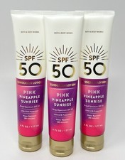 3 NEW BATH  BODY WORKS PINK PINEAPPLE SUNRISE SUNSCREEN LOTION CREAM SPF 50 6OZ