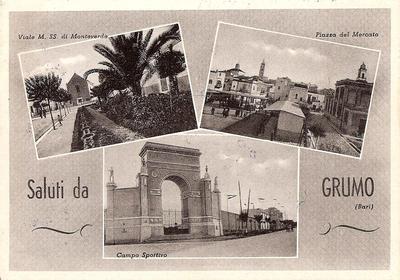 Greetings from GRUMO APPULA (Bari)........traveled 1953...LARGE SIZE