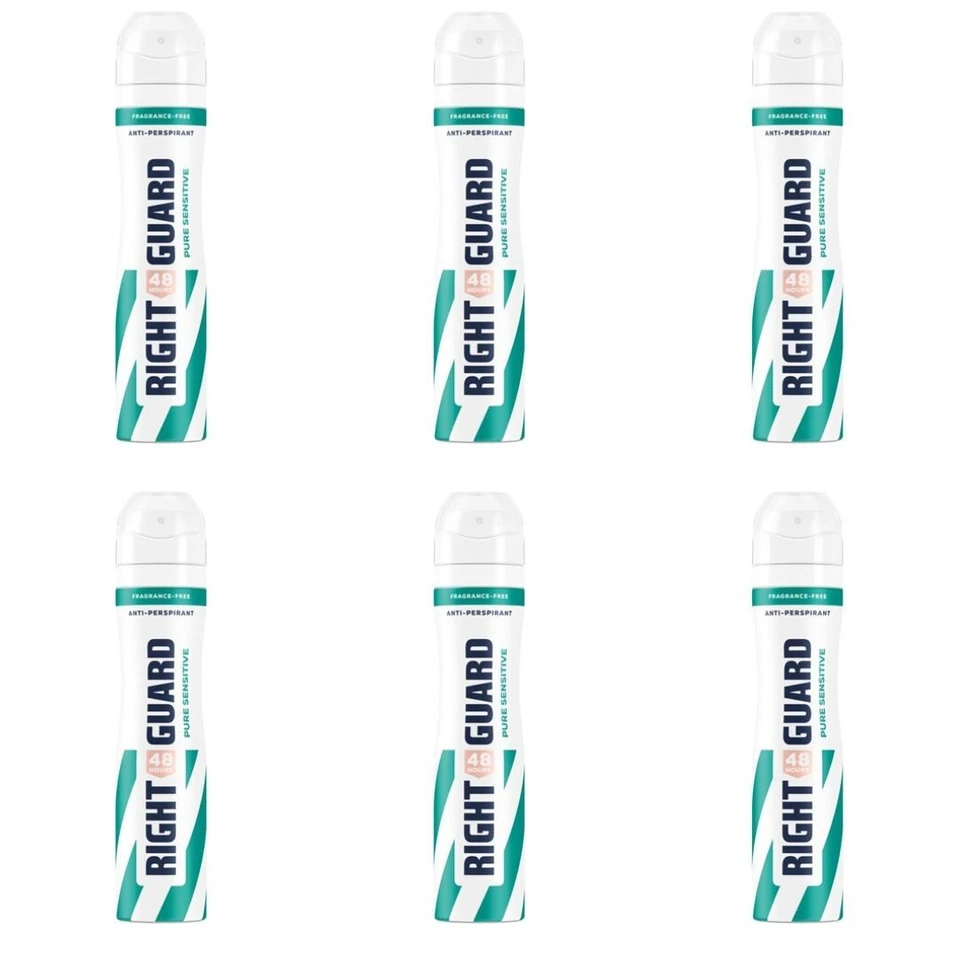 Right Guard Antiperspira Aerosol Deodorant Women Total Defence 5 Pure 250ml x 6