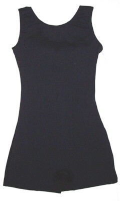 Motionwear Biketard Unitard Bow Back Cut Out Tank Bodysuit Black 6927 New Girl