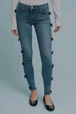 Anthropologie McGuire No Bow No Go Side-Bow Mid-Rise Skinny Jeans 27 party NWT