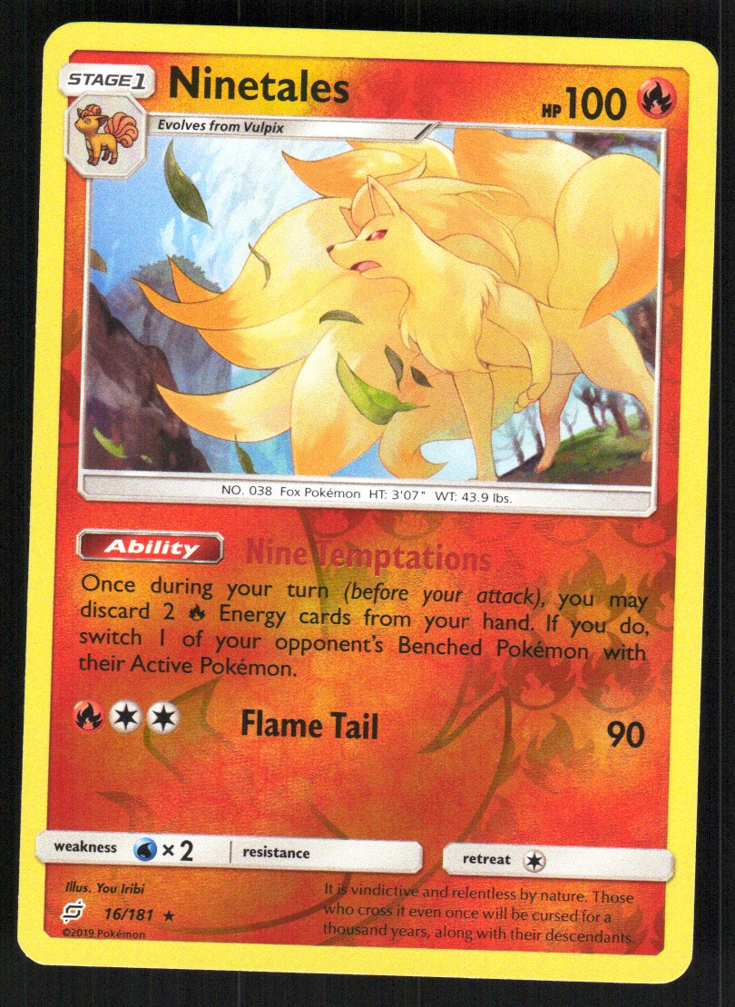 Ninetales 16/181 SM - Team Up Rare Reverse Holo NM