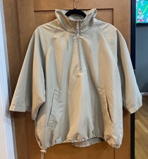 Slazenge Pullover Beige  Short Sleeve 1/4 Zip Golf Windbreaker Mens M