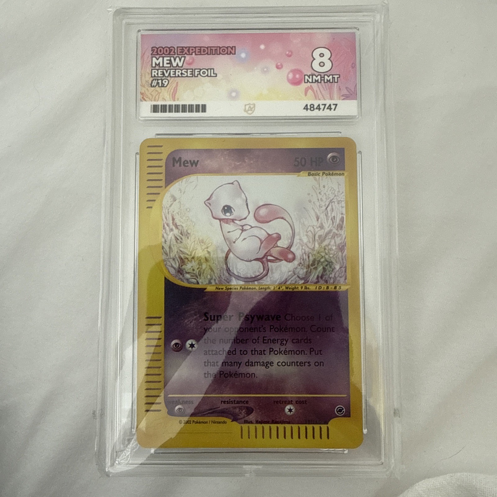 2002 POKEMON EXPEDITION #19 MEW-REVERSE FOIL ACE GRADE 8 NM-MT ONLY 1 ABOVE THIS