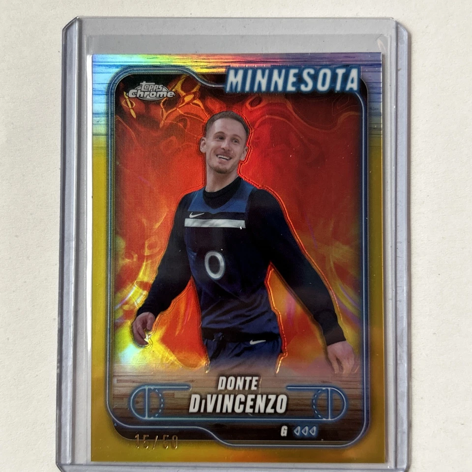 Donte DiVincenzo Topps Chrome #20 Gold Refractor /50 Minnesota