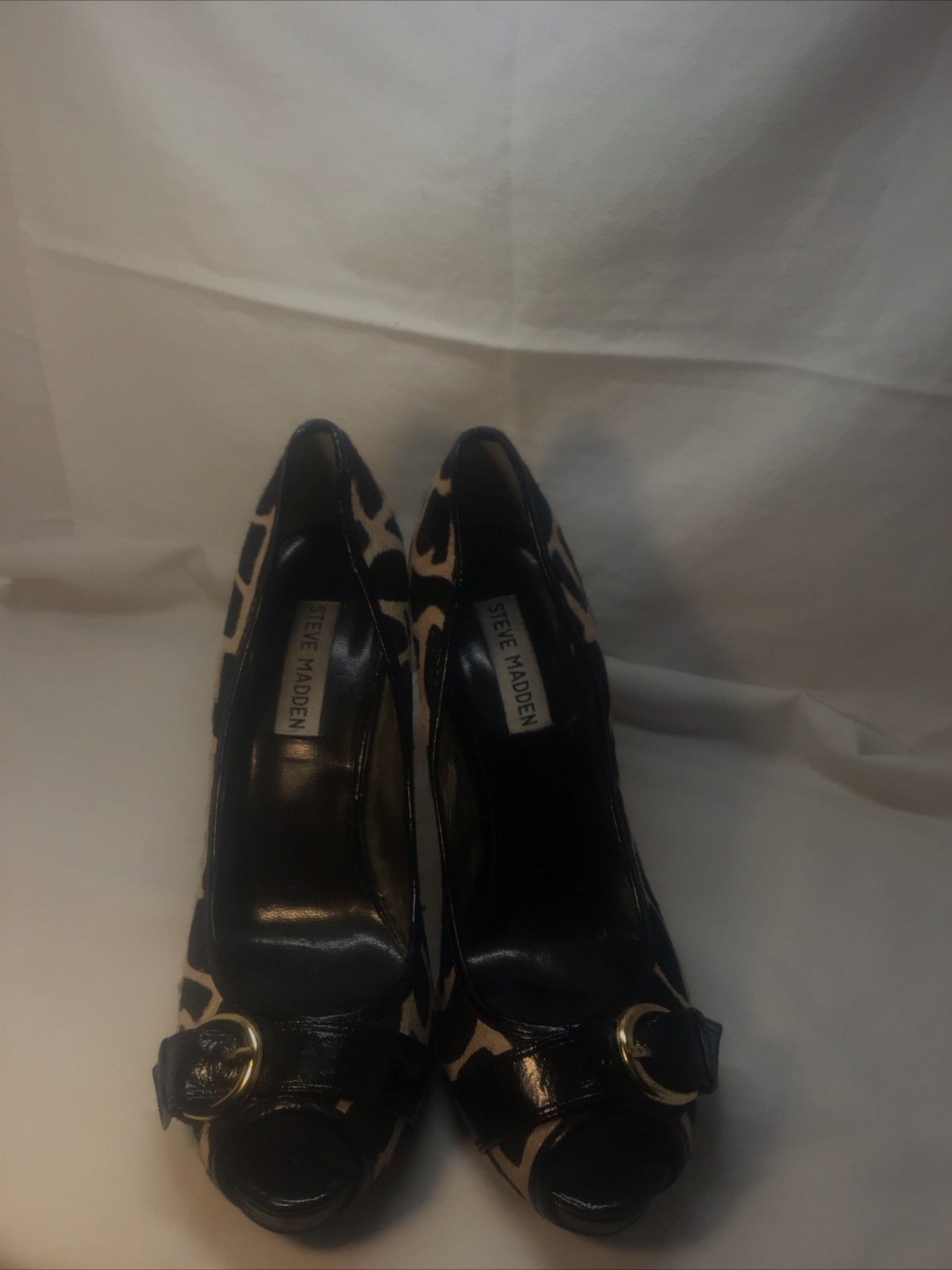 Steve Madden Women’s Sz 7.5 Platform Animal Print Peep Toe Heels