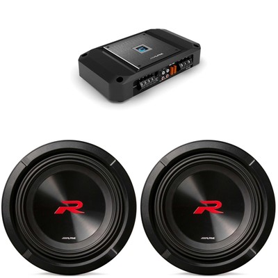 Alpine (2) R2-W8D4 8'' R-Series Sub w/ R2-A75M Mono Amp Bundle